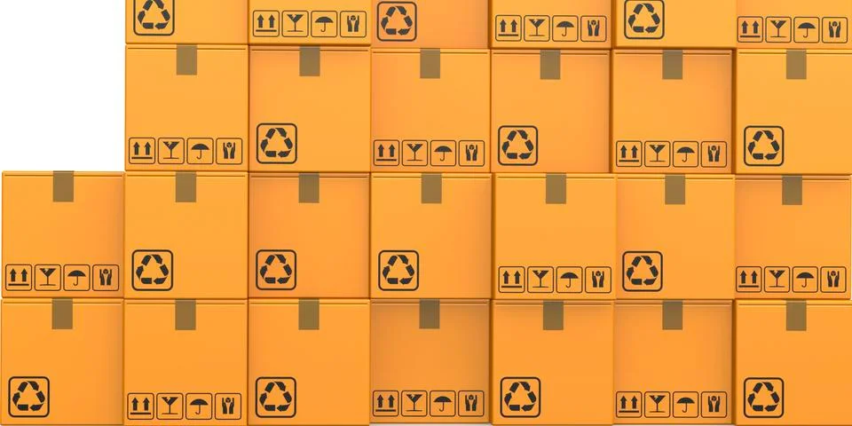 Logistic concept with card board boxes Stockillustratie
