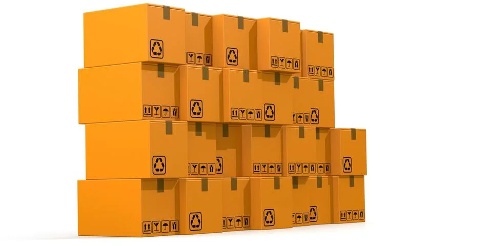 Logistic concept with card board boxes Stock Illustration