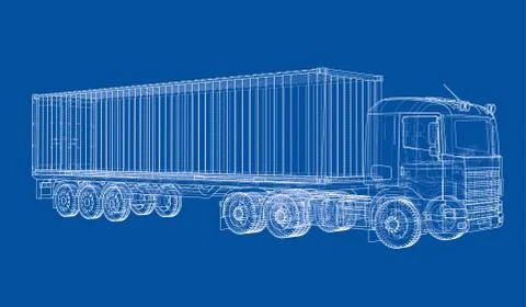 Logistic by Container truck Illustrazione stock