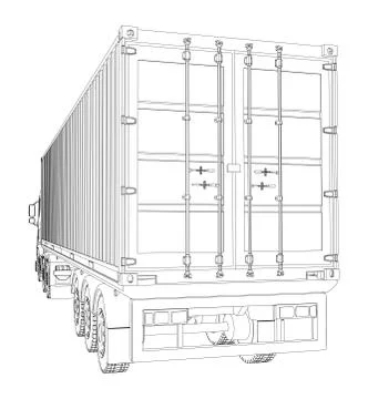 Logistic by Container truck Stock Illustration