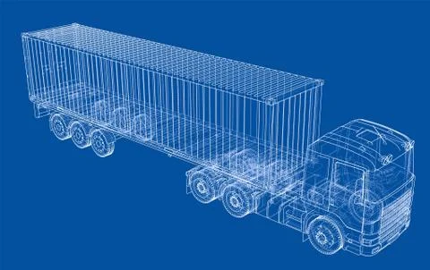 Logistic by Container truck Ilustração Stock
