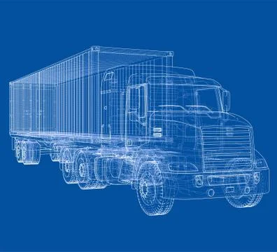 Logistic by Container truck. Vector 库存插图