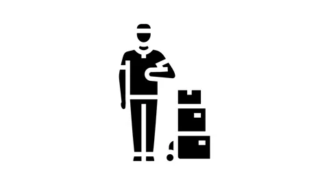 Logistic courier glyph icon animation Stock Footage 326158905