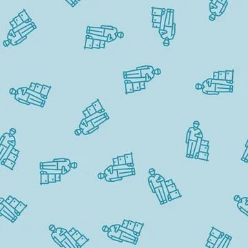 Logistic courier line seamless pattern Stock Illustration