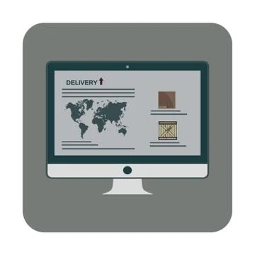 Logistic Data On Computer Stock Illustration