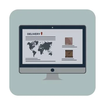 Logistic Data On Computer Stock Illustration