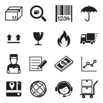 Logistic &amp; delivery icon set Vector illustration. 스톡 일러스트