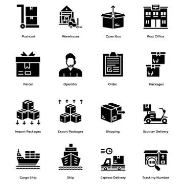 Logistic Delivery Icons Pack Stock-Illustration
