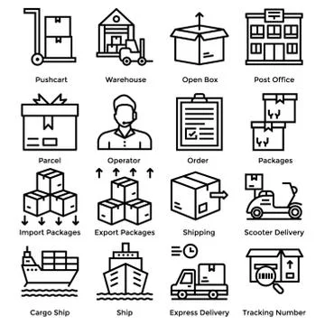 Logistic Delivery Icons Pack Stock-Illustration