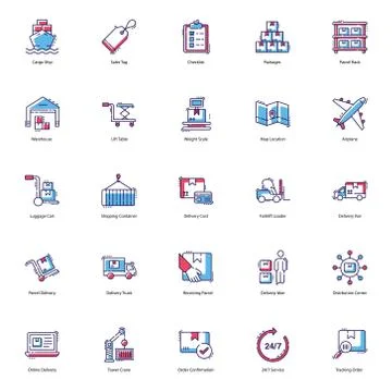 Logistic Delivery Icons Pack Illustration