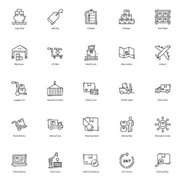 Logistic Delivery Icons Pack Illustration