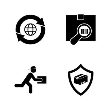 Logistic Delivery. Simple Related Vector Icons Stock Illustration