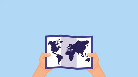 Logistic delivery worker with box and paper map Stock Footage 128473406