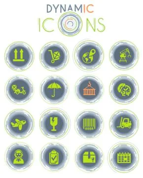 Logistic dynamic icons Stockillustratie