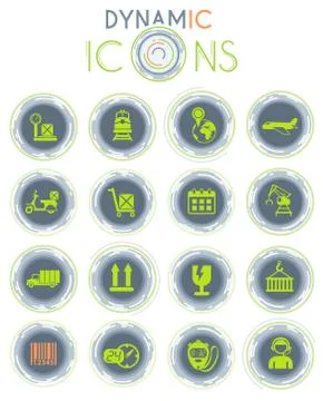 Logistic dynamic icons Stockillustratie