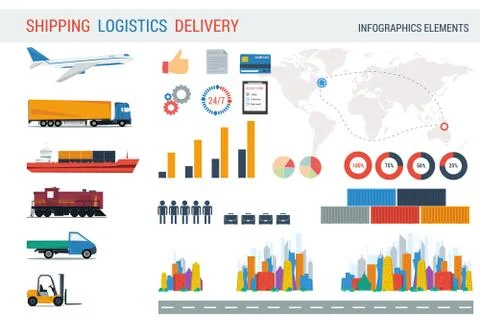 Logistic elements for infographic Stock Illustration