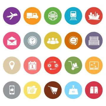 Logistic flat icons on white background Illustrazione stock