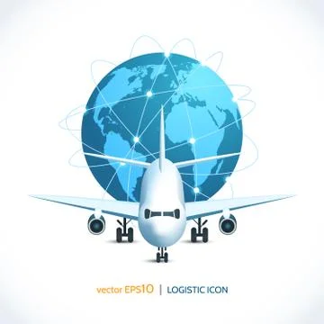 Logistic icon airplane Stock Illustration