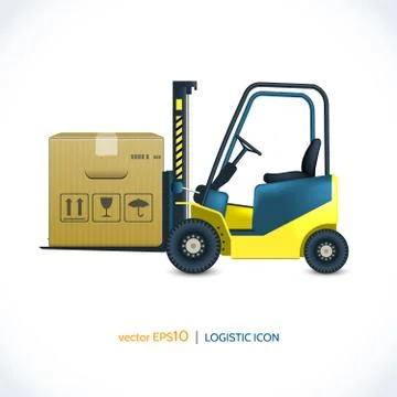 Logistic icon forklift Stockillustratie