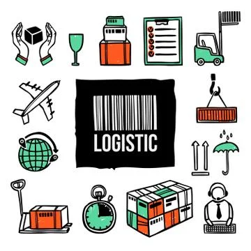Logistic Icon Set Stock Illustration