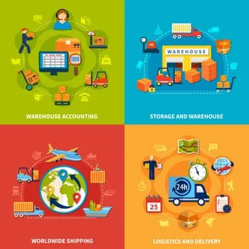 Logistic Icon Set Illustrazione stock