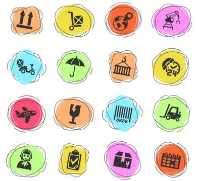 Logistic icon set Illustrazione stock