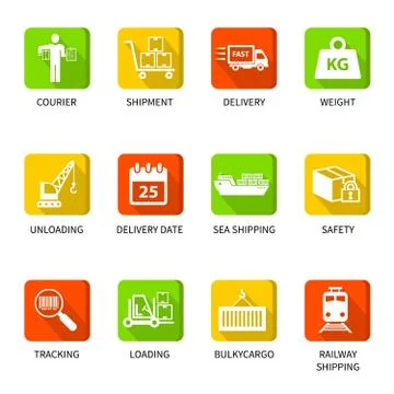 Logistic icons buttons Stockillustratie