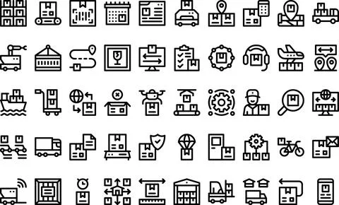 Logistic icons High-Quality Vector Icons Collection with Editable Stroke. I.. Stock Illustration