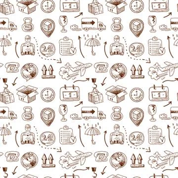 Logistic icons seamless pattern Stock Illustration