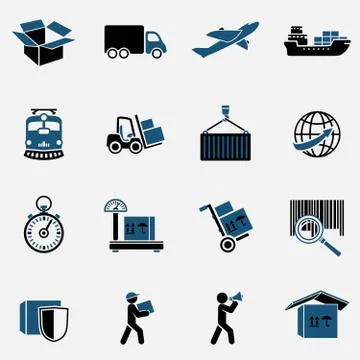 Logistic icons set Stockillustratie