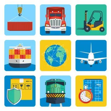 Logistic Icons Set Stockillustratie