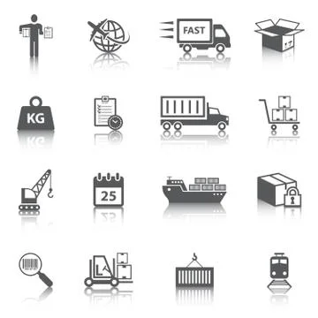 Logistic Icons Set Stockillustratie