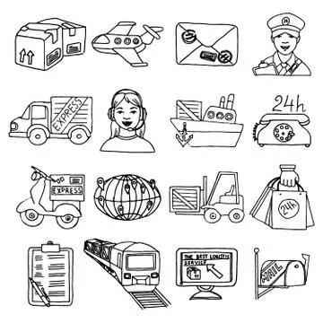 Logistic Icons Set Stockillustratie
