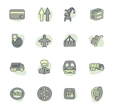 Logistic icons set Illustrazione stock