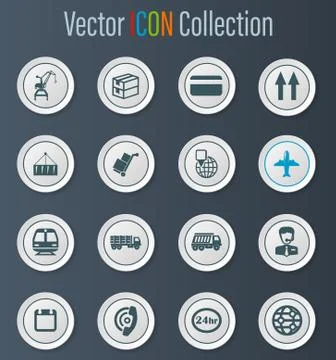 Logistic icons set Illustrazione stock