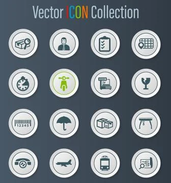 Logistic icons set Illustrazione stock