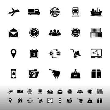 Logistic icons on white background Stock Illustration