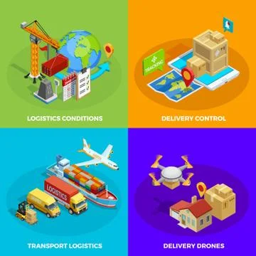 Logistic Isometric Concept Illustrazione stock