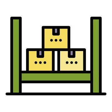 Logistic parcel stack icon color outline vector Stock Illustration