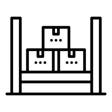 Logistic parcel stack icon, outline style 스톡 일러스트