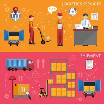 Logistic process infographics vector illustration Stock Illustration
