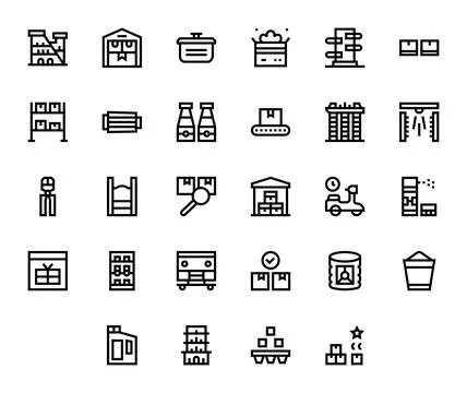 Logistic Professional Vector Set with 28 Bold Line Display Perfect 256x256 .. Stock Illustration