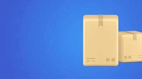 Logistic rectangular sealed cardboard boxes freight transportation and moving Illustrazione stock