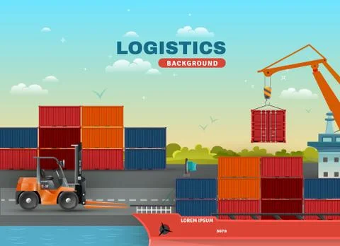 Logistic Sea Freight Background Stock Illustration