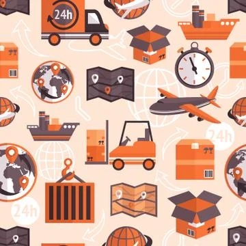 Logistic seamless pattern Stock Illustration