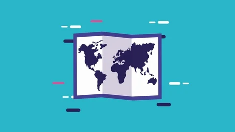 Logistic service animation with paper map and boxes Stock Footage 126263452
