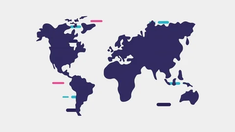 Logistic service animation with world map and boxes Stock Footage 126264213