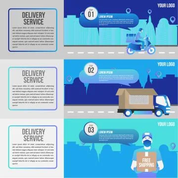 Logistic service concept template 3 options or steps.How Drop shipping Works Stock Illustration