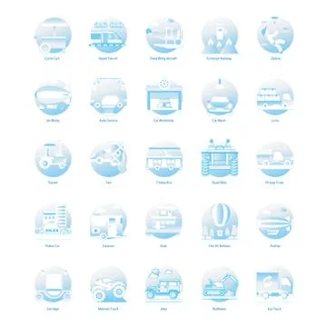 Logistic Service Flat Icons Pack Stock Illustration