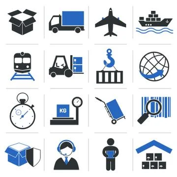 Logistic Service Icons Stockillustratie